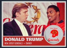 DONALD TRUMP NEW JERSEY GENERALS HERSCHEL WALKER CUSTOM USFL RARE ART CARD