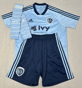 Adidas MLS Sporting KC Kansas City #15 Blue Uniform Jersey Kit Shorts Size M - Picture 1 of 15