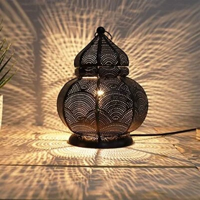 Lámpara de metal turca marroquí, candelabro lámparas de noche, lámpara de noche decoración del hogar Foto 1 de 4
