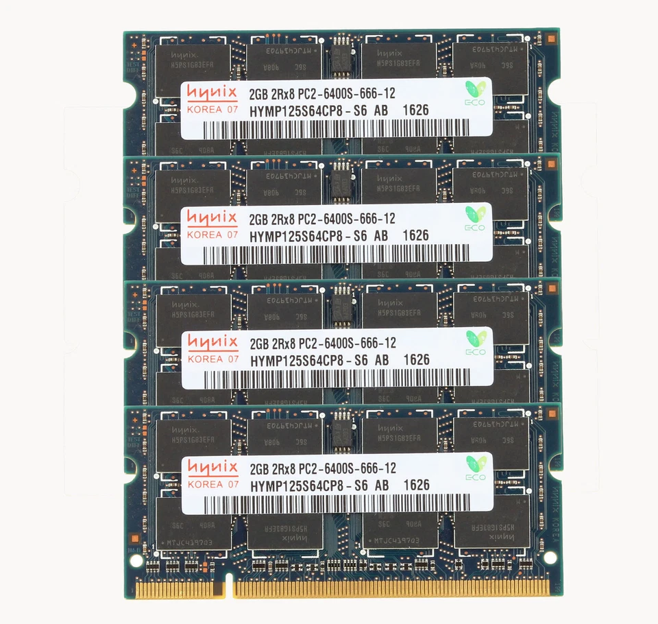 Hynix 8GB 4x 2GB DDR2 800MHz PC2-6400S 200PIN SODIMM Laptop RAM Memory 200Pin " - Image 1 of 4