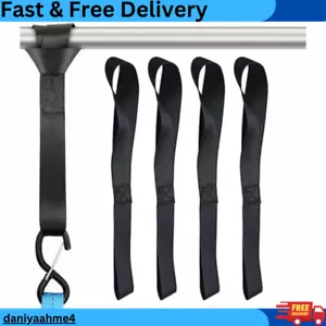 4Pack Black Soft Loop Tie down Straps - Loops for Securing ATV, UTV, Motorcycles - Picture 1 of 7