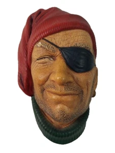Vintage BOSSONS Pirate Smuggler Chalkware Head Made in England - Excellent - Picture 1 of 9
