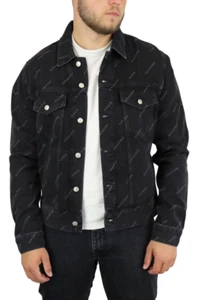 Sandro Diagonal Denim Jacke Herren XL Denim Knöpfe Logo Aufdruck - Bild 1 von 11