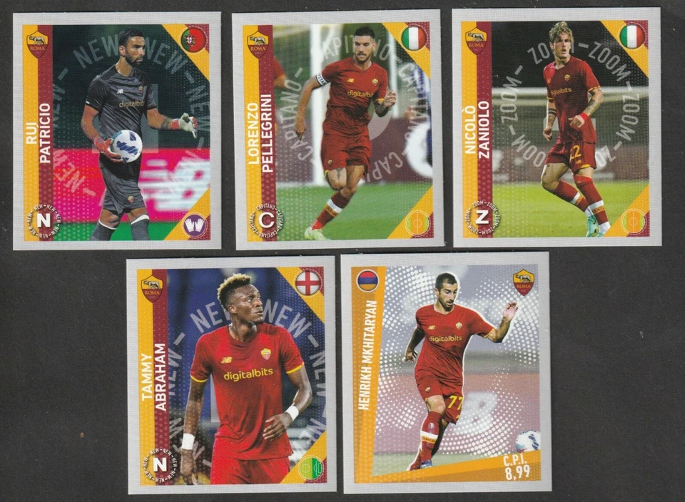 SET DI 5 FIGURINE CALCIATORI PANINI ANTEPRIMA 2021-22 ROMA COMPLETA ZANIOLO NEW - Immagine 1 di 1