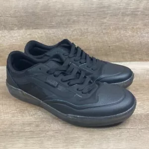 VANS AVE Leather Black Mesh Skate Shoes Casual Sneakers Mens 7 Womens 8.5 NEW - Picture 1 of 9