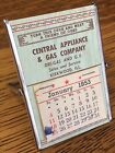 Calendrier publicitaire Central Apliance & Gas Company Kirkwood, Illinois 1953