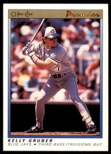 1991 O-Pee-Chee Premier Kelly Gruber Baseball Cards. #57