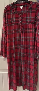 Bata Camisón Aria 3XL Rojo Verde Cuadros Muy Suave Cálido Terciopelo Manga Larga Bolsillo - Imagen 1 de 9