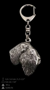 Black russian terrier, silver covered keyring, high qauality keychain Art Dog - Picture 1 of 3