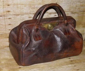 Vintage/Antique Brown English Leather Gladstone Bag By British Railway Western - Picture 1 of 11