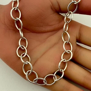 Collar de plata esterlina 925 grueso ovalado de colección con cierre de palanca de 16"" (27,2 g) - Imagen 1 de 5