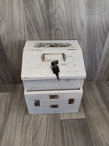 Wood Locking Suggestion Box, Prayer Box, Questions Box 9" Tall Same Day Shipping - Bild 1 von 24