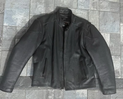 Chaqueta forrada acolchada de cuero pesado River Road Leather For The Lifestyle talla 50 Foto 1 de 4