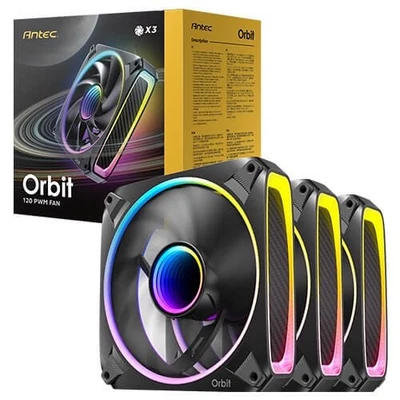 Antec Orbit 120 ARGB, PWM PC Fans, 120mm Fan, PWM Case Fan, Infinity Mirror Effe - Image 1 of 4