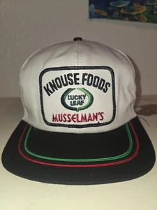 Vintage Knouse Foods Musselman's Lucky Leaf Patch Trucker Snapback Hat Made USA - Picture 1 of 7