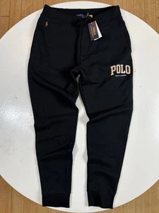 Polo Ralph Lauren Men Size MEDIUM Black Fleece Logo Joggers Sweatpants NWT $148 - Picture 1 of 10