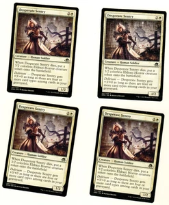 Set Of 4 Desperate Sentry 021/205 Common Eldritch Moon Magic The Gathering Card - Picture 1 of 4