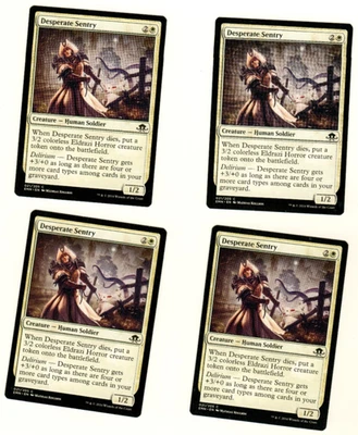 Set Of 4 Desperate Sentry 021/205 Common Eldritch Moon Magic The Gathering Card - Image 1 of 4