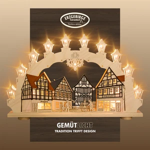 WEIGLA - Schwibbogen Altstadt I Lichterbogen Erzgebirge I Weihnachtsdeko innen - Picture 1 of 5
