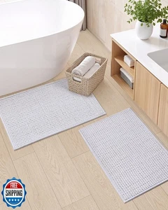 Alfombras de baño ColorandGeometry chenilla pila mejoradas más densas, 17"x29" antideslizantes - Imagen 1 de 5