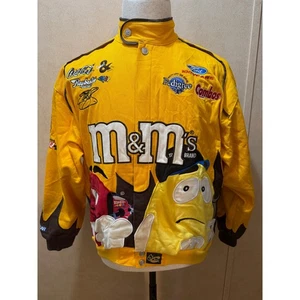 Vintage Chase Authentics M&Ms NASCAR Jacket XL Yellow Embroidered Sponsor Racing - Picture 1 of 14