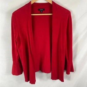 Alfani Red Open Front Bow Sleeve Cardigan Sweater Size Medium - Picture 1 of 5