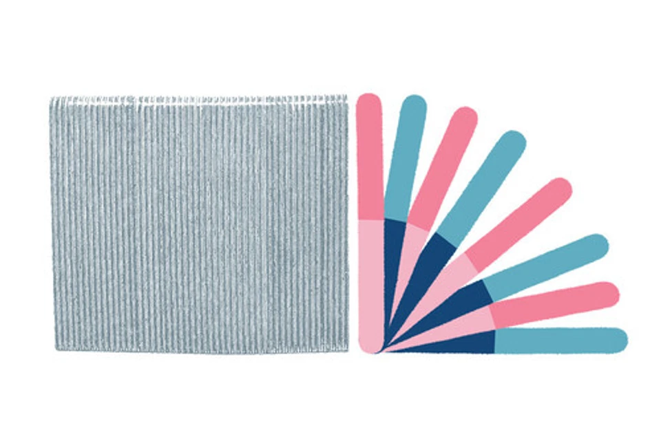 Arquivos de unhas padrão rosa/azul 4 vias acolchoados laváveis profissionais para salão de beleza - Imagem 1 de 1