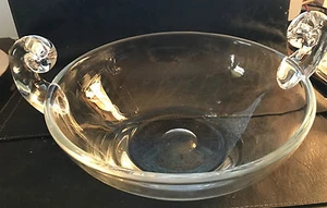 MID-CENTURY DOPPELSCHNECKE KRISTALL SCHALE - KÜNSTLER SIGNIERT - 11" x 4" - Bild 1 von 4
