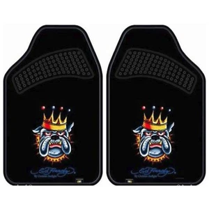 New Ed Hardy Bull Dog King 2PC Set Front Car Truck Carpet Floor Mats - Foto 1 di 1