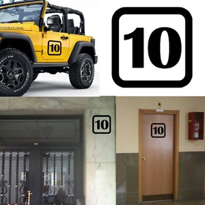 Number 10 Sticker Vinyle Cut, Ten. Autocollant Vinyle Coupe Numéro 10 v1sq - Imagen 1 de 13