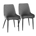 Grey Velvet Dining Chairs set of 2/4/6 Dining room Kitchen High Back Metal Leg