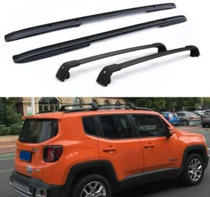 4Pcs Fit for Jeep Renegade 2015-2020 Aluminum Cross Bar Crossbars Roof Rail Rack - Imagen 1 de 8