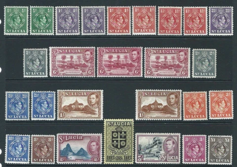 ST LUCIA GVI SG138/41 set of 17+ all shades & perf u/m 131a-133a/134b m/m c£100+ Cover
