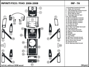 interior Real Carbon Fiber Dash Trim Kit for Infiniti FX35 / FX45 2006-2008 - Picture 1 of 1
