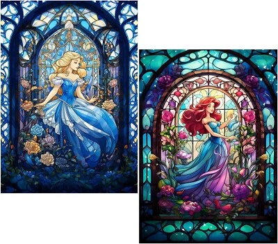 2PCS DIY 5D Diamond Art Kit Disney Princess Ariel Painting by Number Full Drill - Image 1 of 4