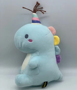 Good Night Baby GNB Dinosaur Dino Teal Blue Party Hat Plush Stuffed Animal 10.5" - Picture 1 of 7