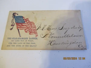 US 1890'S STAR SPANGLED BANNER FLAG ENVELOPE ADDRESSED TO COLORADO - Picture 1 of 2