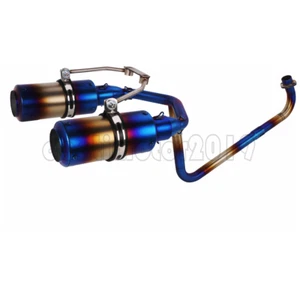 Full Exhaust System Pipe Headers Dual Tail Muffler For HONDA Grom MSX 125 Blue - Picture 1 of 4