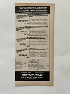 Vintage 1970 Print Ad Hunters Lodge Sporting Guns Ad For Mauser Lee Enfield - Picture 1 of 3
