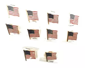10 piezas pasadores de solapa patriota bandera estadounidense con respaldo de mariposa clutch - Imagen 1 de 6
