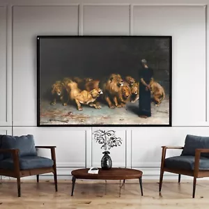 Daniel in the Lions Den by Briton Riviere Canvas/Poster Wall Art - Picture 1 of 10