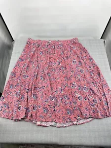 Torrid Midi Skirt size 4 4x Pink Boho Pullon Floral Faux Button Flowy Feminine - Picture 1 of 10