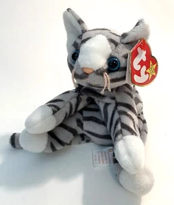 TY Beanie Baby PRANCE the Striped Tabby Cat 1997 Retired Original Plush w/Tags - Foto 1 di 12