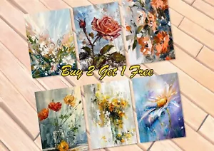 Wild Flowers In Bloom, Prints on Matte Paper | Vibrant Floral Oil Painting - Picture 1 of 27