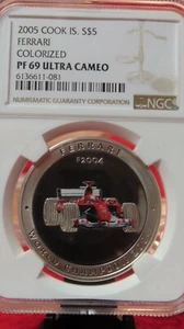 Cook Islands Is. 2005 $5 Ferrari F2004 NGC PR69 Silver Coin Bullion LOW POP CAR - Picture 1 of 8