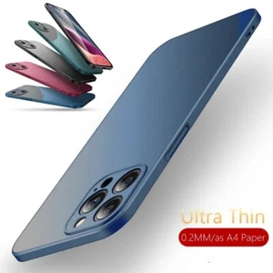 Ultra Thin Matte Hard Case Cover For iPhone 17 16 15 14 13 Pro Max 12 11 XR 8 - Picture 1 of 19