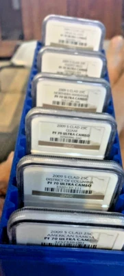 2009 S Clad U.S. DC and Territory Proof Quarter Set NGC PF70 - 6 Coins - Image 1 of 3