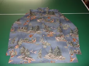 NWT Men's Outdoor Life Button Up Shirt size Medium Blue Hunting Dogs Birds Deer - Picture 1 of 10