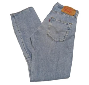 Mens Levis 501 Denim Jeans Classic 29 W 30 L Blue Light Faded Distressed 29x30 - Picture 1 of 7
