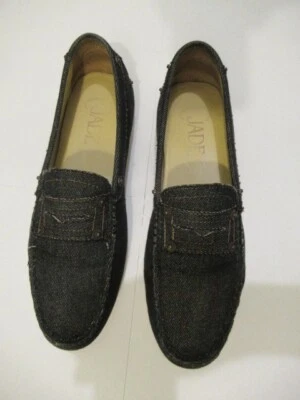 JADE совершенно женщин черный джинсовой ткани мокасины с бахромой швы размер 6 совершенно новое состояние товара! - Изображение 1 из 4